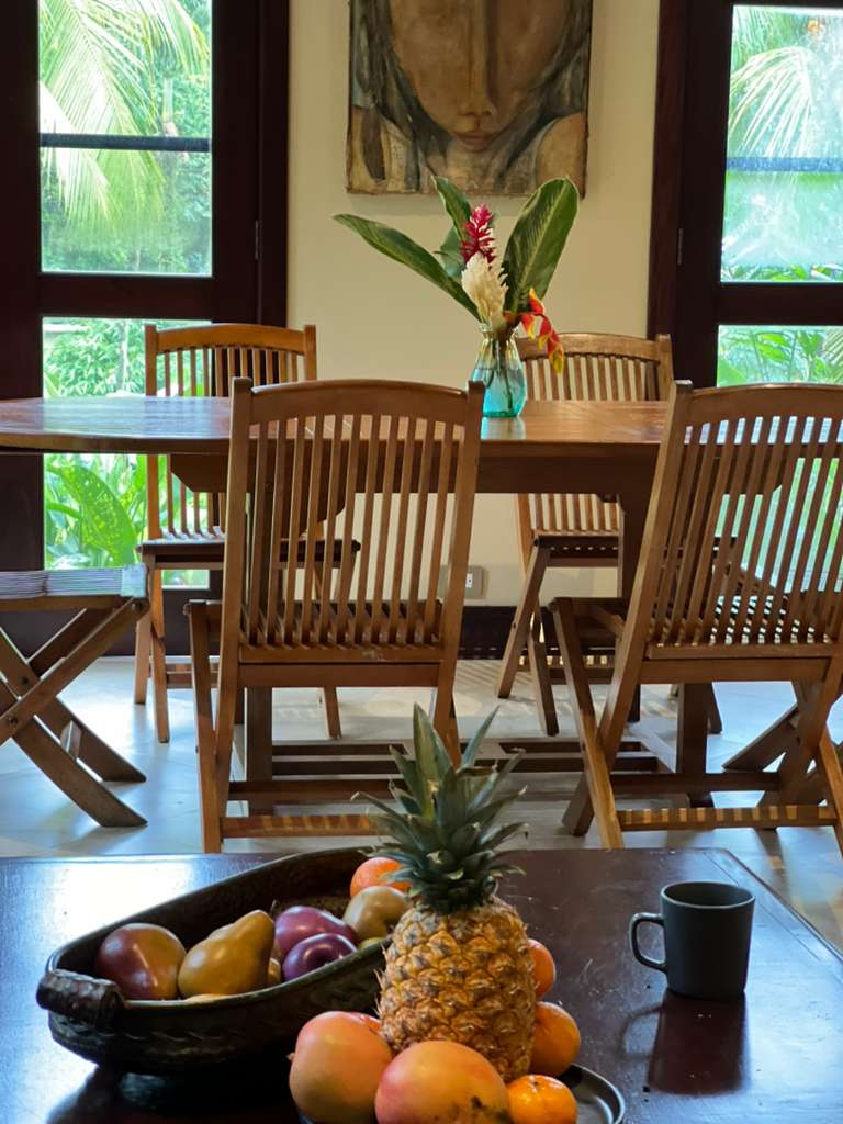 Dining area with tropical fruit