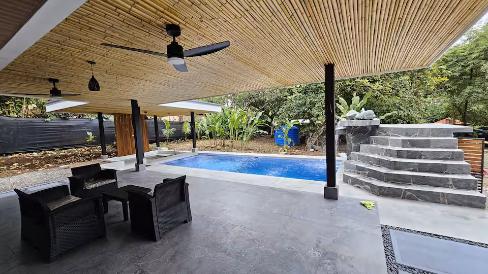 Pool and outdoor lounge area